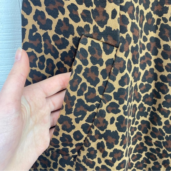 Lands End Sleeveless Leopard Print Knee Length Dress Pockets Size 4 - Picture 7 of 7